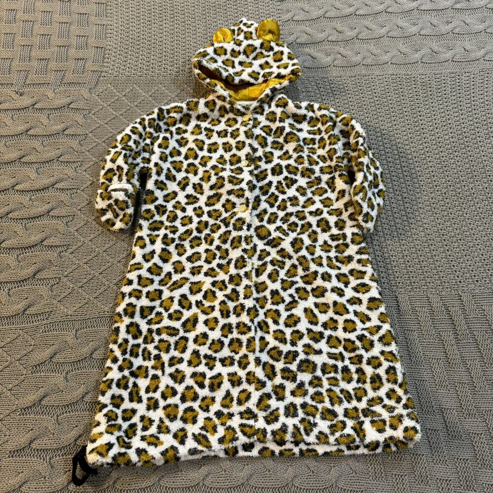 Vintage Handmade Leopard Toweling/Outdoor Hooded Baby Sack ~ 3/6Ml - Picture 1 of 13